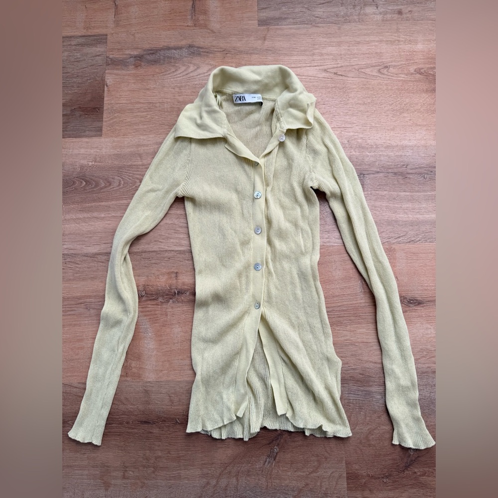 ZARA Fine Rib Knit Cardigan - Picture 5 of 7